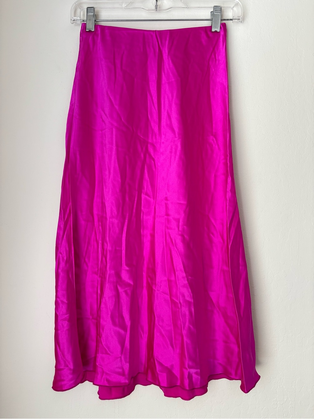 Elysewalker Label Sophia Silk Slip Skirt Size Small Pink Midi Luxury Feminine
